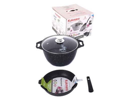 Набор посуды KUKMARA нкп06мт (темный мрамор)